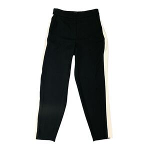 J Crew Pant Womens 2 Black Jamie Tuxedo Stripe Elastic Waist Pull On Ankle